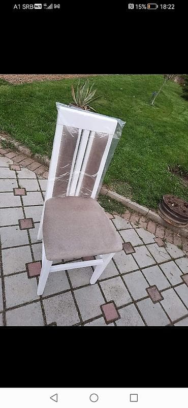 Stolica sa tapaciranim sedištem i naslonom. Ram stolice je izrađen od na lalafo.rs — 2 Stolica sa tapaciranim sedištem i naslonom. Ram stolice je izrađen od — 2