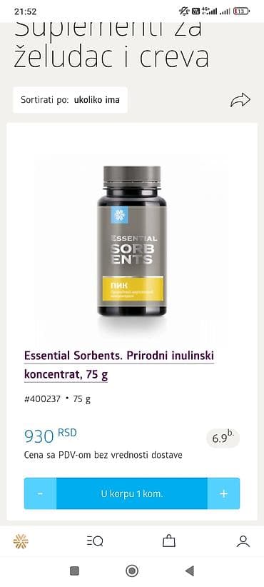 PIK prirodni inulin – Essential Sorbents, prirodni inulinski na lalafo.rs — 3 PIK prirodni inulin – Essential Sorbents, prirodni inulinski — 3