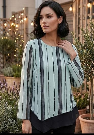 Ženska bluza dugih rukava sa slojevitim efektom - Model: lagana bluza na lalafo.rs Ženska bluza dugih rukava sa slojevitim efektom - Model: lagana bluza