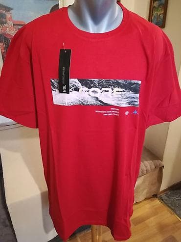 Short sleeves T-shirt, 5XL, color - Red, Cotton at lalafo.rs Short sleeves T-shirt, 5XL, color - Red, Cotton
