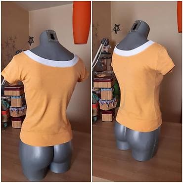 Ženska majica kratkih rukava ROBIN. - Boja: žuta sa belim detaljem na lalafo.rs — 2 Ženska majica kratkih rukava ROBIN. - Boja: žuta sa belim detaljem — 2