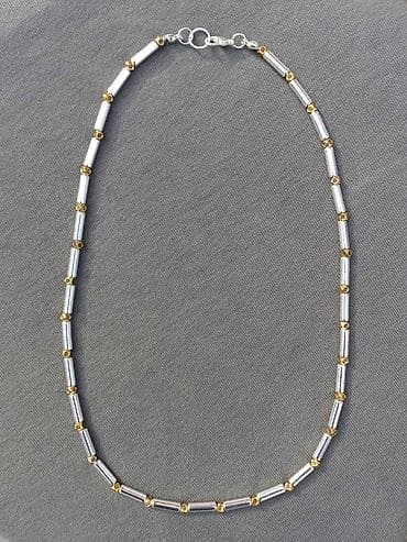 Ogrlica 11 – posrebrena i pozlaćena - Dizajn: naizmenični posrebreni na lalafo.rs — 2 Ogrlica 11 – posrebrena i pozlaćena - Dizajn: naizmenični posrebreni — 2