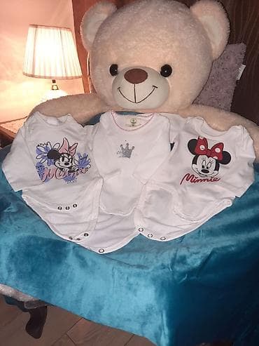 Komplet od 3 bela bebi bodija sa dugim rukavima. - Motivi: Minnie na lalafo.rs — 1 Komplet od 3 bela bebi bodija sa dugim rukavima. - Motivi: Minnie — 1