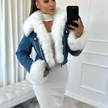 Ženska kratka teksas jakna sa krznom S, M, L, XL - Model: kraća na lalafo.rs — 4 Ženska kratka teksas jakna sa krznom S, M, L, XL - Model: kraća — 4