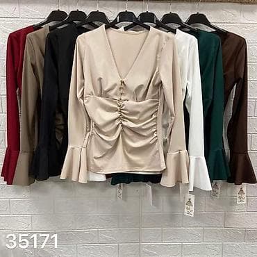 Elegantna ženska bluza sa dugim rukavima i V-izrezom. - Materijal na lalafo.rs — 8 Elegantna ženska bluza sa dugim rukavima i V-izrezom. - Materijal — 8