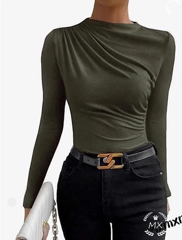 dve suknje po: Elegantna ženska bluza s dugim rukavima i asimetričnim naborima - at lalafo.rs — 6 dve suknje po: Elegantna ženska bluza s dugim rukavima i asimetričnim naborima - — 6