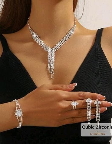 Svečani set nakita sa kubnim cirkonima – 4 dela - Ogrlica: dvoredni na lalafo.rs — 1 Svečani set nakita sa kubnim cirkonima – 4 dela - Ogrlica: dvoredni — 1