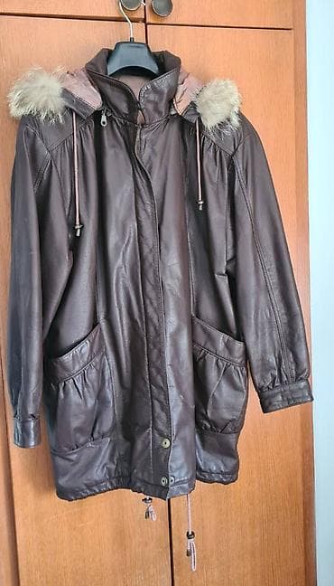 Jackets, Coats, Vests: Ženska braon kožna jakna sa kapuljačom koja se skida, postavljena at lalafo.rs — 1 Jackets, Coats, Vests: Ženska braon kožna jakna sa kapuljačom koja se skida, postavljena — 1