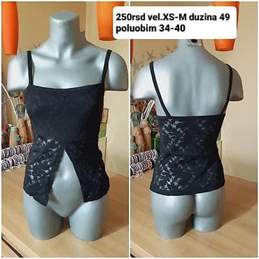 Crni čipkani top sa tankim bretelama, idealan za kombinovanje u na lalafo.rs — 1 Crni čipkani top sa tankim bretelama, idealan za kombinovanje u — 1