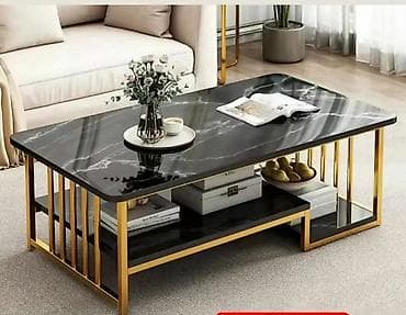 Elegantni klub sto sa mermernim efektom - Gornja ploča: sjajna crna na lalafo.rs Elegantni klub sto sa mermernim efektom - Gornja ploča: sjajna crna