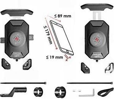 Adapteri za telefone: Držač za telefon za motocikl/bicikl sa bežičnim punjenjem i USB‑C na lalafo.rs — 5 Adapteri za telefone: Držač za telefon za motocikl/bicikl sa bežičnim punjenjem i USB‑C — 5