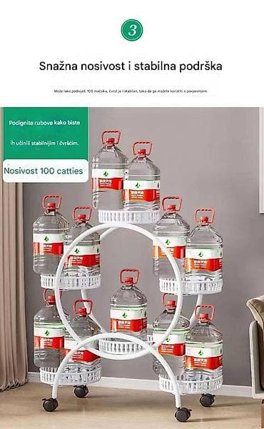 Veliki višeslojni stalak za cveće na točkićima - Elegantna kružna na lalafo.rs — 2 Veliki višeslojni stalak za cveće na točkićima - Elegantna kružna — 2