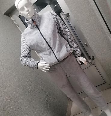 Ženski plišani komplet trenerke – jakna i pantalone, sivi. - na lalafo.rs — 3 Ženski plišani komplet trenerke – jakna i pantalone, sivi. - — 3