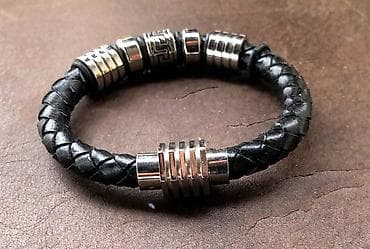 Kožna Upletena narukvica sa Versaće motivom (grčki ključ) Kvalitetna na lalafo.rs — 5 Kožna Upletena narukvica sa Versaće motivom (grčki ključ) Kvalitetna — 5