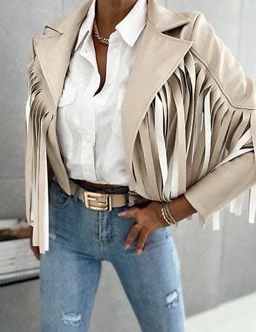 eko koza sa: 🔥Ženska kraća jakna sa resama - Stil: western/boho, kroj do struka - at lalafo.rs — 4 eko koza sa: 🔥Ženska kraća jakna sa resama - Stil: western/boho, kroj do struka - — 4