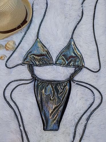 Personal Items: Dvodjelni bikini set – metalik siva/iridescent - Gornji deo: klasičan at lalafo.rs — 1 Personal Items: Dvodjelni bikini set – metalik siva/iridescent - Gornji deo: klasičan — 1