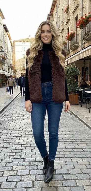 🌟Ženska prsluk od veštačkog krzna – bez kopčanja, ravnog kroja, dužine na lalafo.rs — 2 🌟Ženska prsluk od veštačkog krzna – bez kopčanja, ravnog kroja, dužine — 2