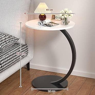 Okrugli pomoćni sto sa S‑lučnim postoljem - Dizajn: moderan na lalafo.rs — 4 Okrugli pomoćni sto sa S‑lučnim postoljem - Dizajn: moderan — 4
