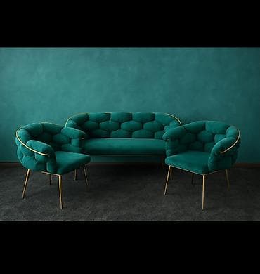 Antique Furniture Sets: Set od 3 komada: sofa + 2 fotelje, smaragdno zelena baršunasta at lalafo.rs — 4 Antique Furniture Sets: Set od 3 komada: sofa + 2 fotelje, smaragdno zelena baršunasta — 4