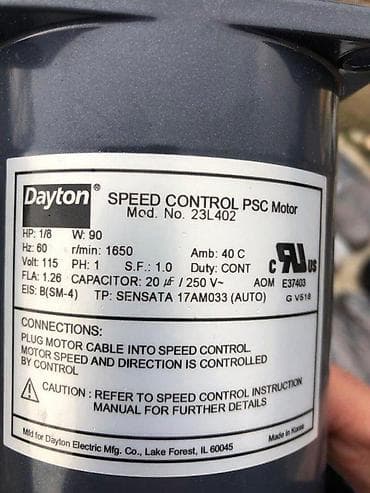 Electric Motors: Dayton SPEED CONTROL PSC Motor – Mod. No. 23L402 - Tip: PSC motor sa at lalafo.rs — 3 Electric Motors: Dayton SPEED CONTROL PSC Motor – Mod. No. 23L402 - Tip: PSC motor sa — 3