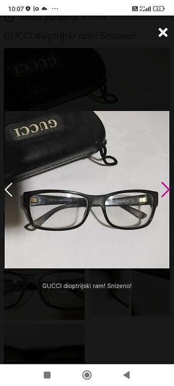 GUCCI dioptrijski ram za naočare - Model: pravougaoni ram sa punim na lalafo.rs — 4 GUCCI dioptrijski ram za naočare - Model: pravougaoni ram sa punim — 4