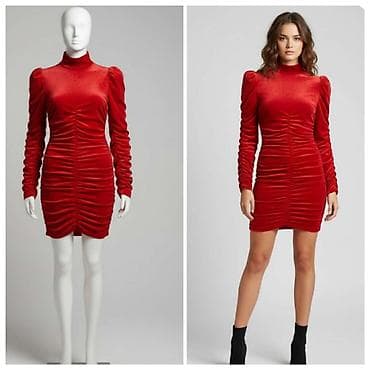 Crvena mini haljina od somota - Materijal: mekani pliš/somot sa na lalafo.rs Crvena mini haljina od somota - Materijal: mekani pliš/somot sa