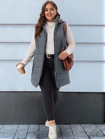 Duga ženska pufna prsluk-jakna sa kapuljačom - Model: produženi na lalafo.rs — 1 Duga ženska pufna prsluk-jakna sa kapuljačom - Model: produženi — 1