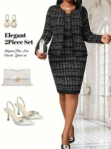 Elegantni komplet 2 dela – plus size Cena: 4500 din Haljina + sako na lalafo.rs Elegantni komplet 2 dela – plus size Cena: 4500 din Haljina + sako