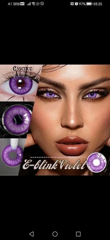 Par kontaktnih sočiva u ljubičastoj boji. Sočiva su dizajnirana da na lalafo.rs — 4 Par kontaktnih sočiva u ljubičastoj boji. Sočiva su dizajnirana da — 4