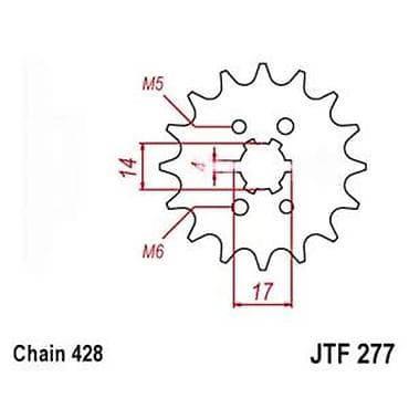 Prednji zupčanik JTF277 za lanac 428 - Tip: prednji pogonski zupčanik na lalafo.rs Prednji zupčanik JTF277 za lanac 428 - Tip: prednji pogonski zupčanik