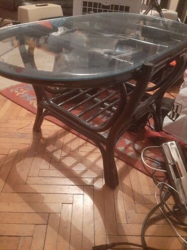 Antique Club Tables: Stakleni klub sto sa ramom od ratana - Ovalna gornja ploča od at lalafo.rs — 7 Antique Club Tables: Stakleni klub sto sa ramom od ratana - Ovalna gornja ploča od — 7