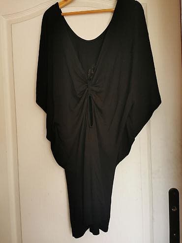 Crna tunika/bluza sa šišmiš rukavima i velikim printom leptirovih na lalafo.rs — 2 Crna tunika/bluza sa šišmiš rukavima i velikim printom leptirovih — 2