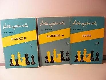 Veliki majstori šaha EUWE, ALJEHIN, LASKER1972/74/78marović-petrović na lalafo.rs Veliki majstori šaha EUWE, ALJEHIN, LASKER1972/74/78marović-petrović