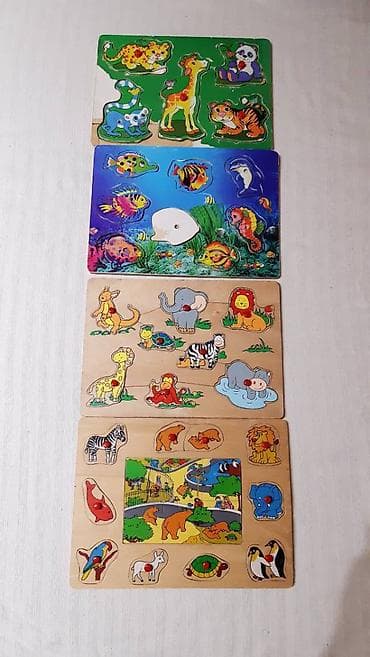 Drvene slagalice–umetaljke sa životinjama - Set uključuje 2 drvene na lalafo.rs — 3 Drvene slagalice–umetaljke sa životinjama - Set uključuje 2 drvene — 3
