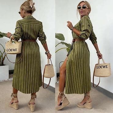 Košulja-haljina sa prugama, midi dužine Univerzalna veličina - Kroj na lalafo.rs — 2 Košulja-haljina sa prugama, midi dužine Univerzalna veličina - Kroj — 2