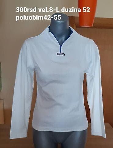 Ženska majica dugih rukava „PANDA“ u beloj boji sa plavim detaljima. - at lalafo.rs — 1 Ženska majica dugih rukava „PANDA“ u beloj boji sa plavim detaljima. - — 1