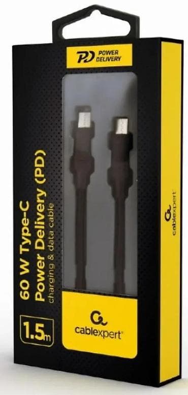 Mobile Phones & Accessories: Cablexpert USB-C to USB-C kabl, Power Delivery 60 W, 1,5 m - Tip at lalafo.rs — 1 Mobile Phones & Accessories: Cablexpert USB-C to USB-C kabl, Power Delivery 60 W, 1,5 m - Tip — 1
