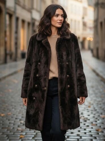 XL, Sa postavom, Veštačko krzno, bоја - Braon na lalafo.rs XL, Sa postavom, Veštačko krzno, bоја - Braon