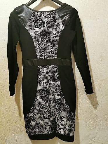 Elegantna ženska haljina dugih rukava sa crnim i belim dezenom. Ističe na lalafo.rs — 5 Elegantna ženska haljina dugih rukava sa crnim i belim dezenom. Ističe — 5