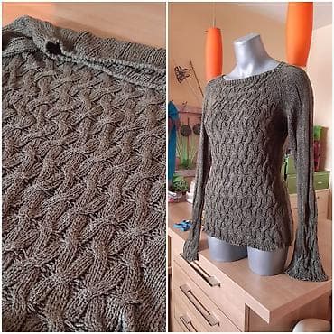 zenske broj: Pleteni ženski džemper, maslinasto zelene boje, sa izraženim reljefnim at lalafo.rs — 3 zenske broj: Pleteni ženski džemper, maslinasto zelene boje, sa izraženim reljefnim — 3