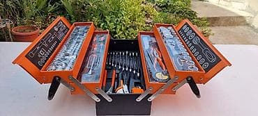 Metalna kutija za alat sa potpunim setom ručnih alata - Sklopiva na lalafo.rs — 1 Metalna kutija za alat sa potpunim setom ručnih alata - Sklopiva — 1