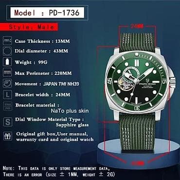 PAGANI DESIGN PD-1736 -Crna/Black- Seiko Automatic mehanizam Potpuno na lalafo.rs — 5 PAGANI DESIGN PD-1736 -Crna/Black- Seiko Automatic mehanizam Potpuno — 5