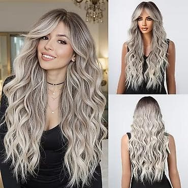 prsluk jaknica mango u: Duga talasasta perika u sivo‑plavom balayage/ombre tonu - Stil: dugi at lalafo.rs — 3 prsluk jaknica mango u: Duga talasasta perika u sivo‑plavom balayage/ombre tonu - Stil: dugi — 3