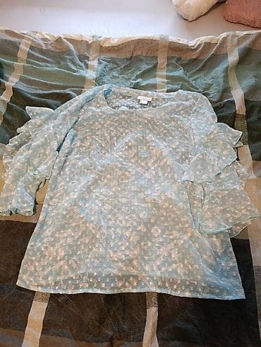 Plava prozirna bluza sa printom - Materijal: lagana, prozirna na lalafo.rs Plava prozirna bluza sa printom - Materijal: lagana, prozirna