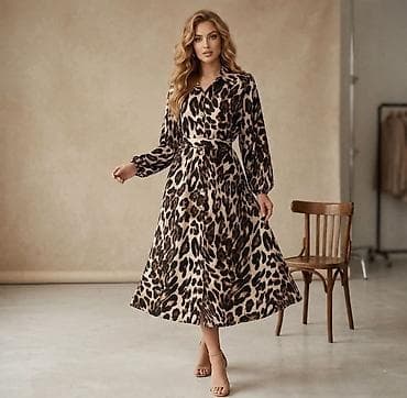 Haljina sa leopard printom – midi dužina Mere za veličinu 5XL: • Obim na lalafo.rs Haljina sa leopard printom – midi dužina Mere za veličinu 5XL: • Obim
