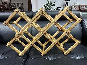 Drveni sklopivi stalak za boce vina - Materijal: prirodno drvo na lalafo.rs Drveni sklopivi stalak za boce vina - Materijal: prirodno drvo