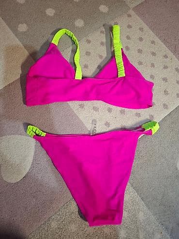Ženski dvodelni kupaći kostim - Boja: jarko pink sa neonsko‑zelenim na lalafo.rs — 2 Ženski dvodelni kupaći kostim - Boja: jarko pink sa neonsko‑zelenim — 2