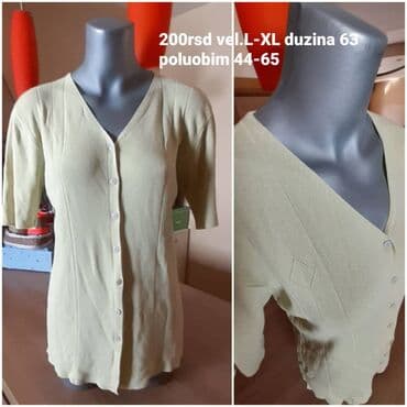 Džemperi, kardigani: Pleteni kardigan/bluza na dugmad, svetložute boje. - Model: ženska na lalafo.rs Džemperi, kardigani: Pleteni kardigan/bluza na dugmad, svetložute boje. - Model: ženska
