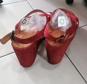 Crvene ženske sandale na punu petu (wedges) - Materijal: gornjište od at lalafo.rs — 4 Crvene ženske sandale na punu petu (wedges) - Materijal: gornjište od — 4