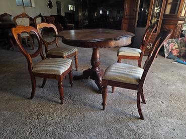 Sets of table and chairs: Antikni trpezarijski set – sto i 4 stolice - Materijal: puno drvo at lalafo.rs — 9 Sets of table and chairs: Antikni trpezarijski set – sto i 4 stolice - Materijal: puno drvo — 9